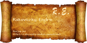 Rakovszky Endre névjegykártya