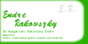 endre rakovszky business card